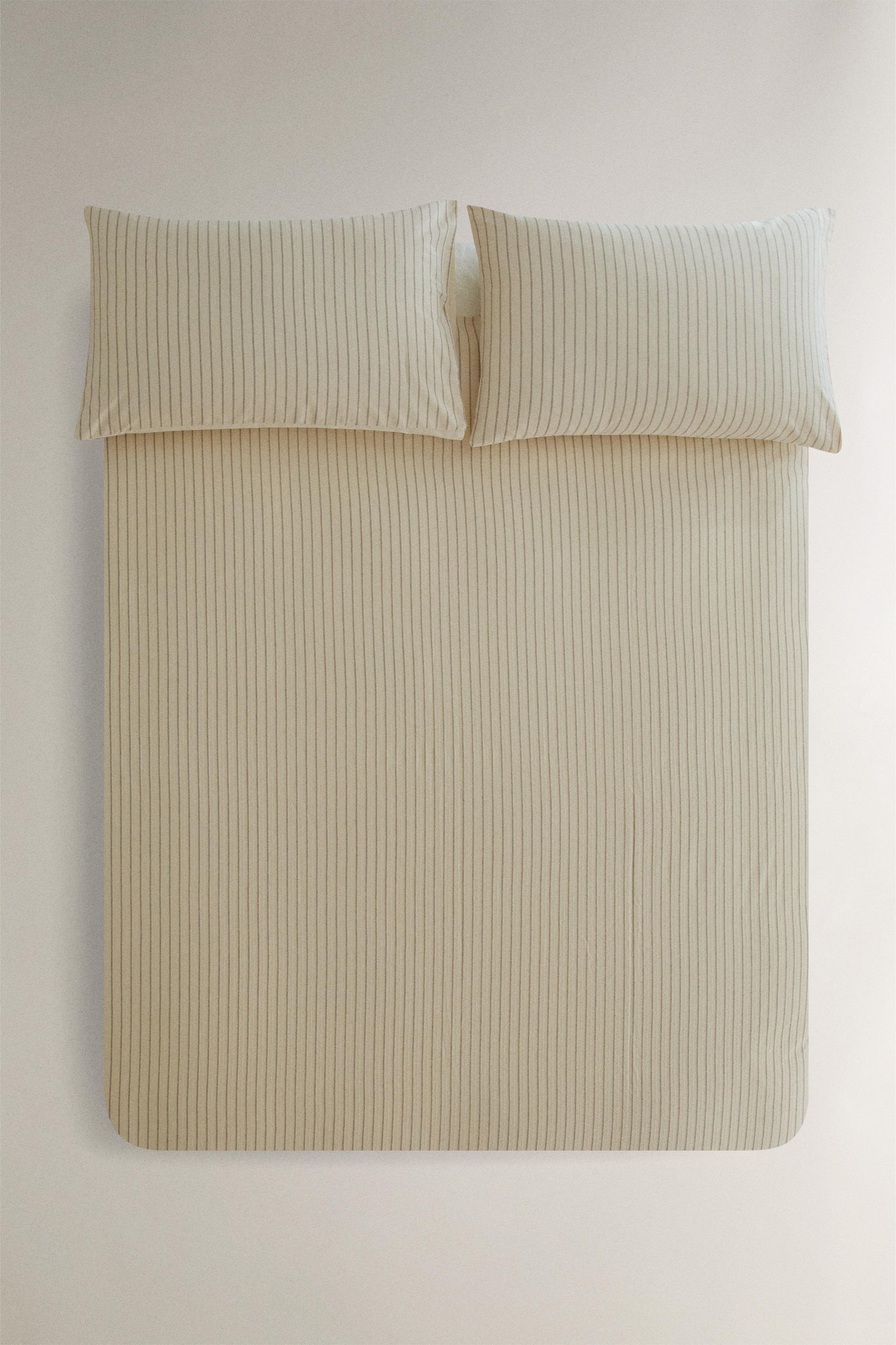 CRINKLE STRIPED COTTON DUVET COVER
